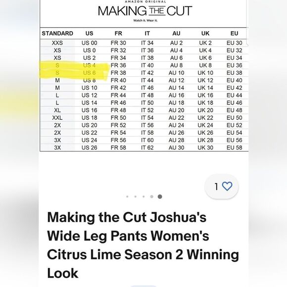 NWT Making the Cut Season 2 Episode 2 Joshua's Wide Leg  Citrus Lime - Picture 6 of 8
